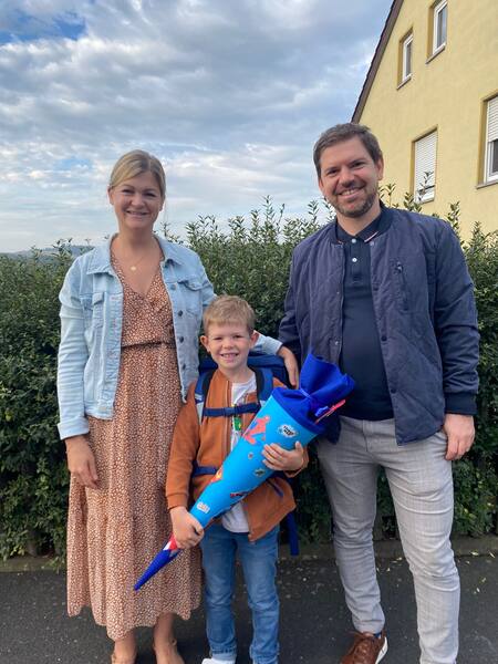 Einschulung Familie